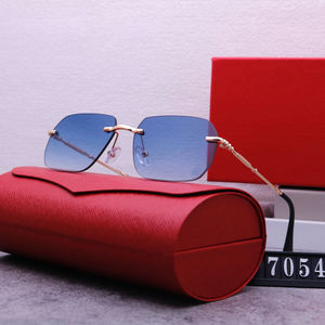 高級デザイナーサングラススクエアフレームレスサングラス流行のユニセックスカスタムロゴサングラス - Product Image 6