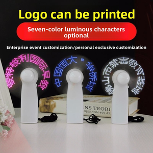 Ventilateur électronique en plastique à LED avec logo personnalisé, idéal pour les événements estivaux, mariages, cadeaux, souvenirs, avec batterie rechargeable - Product Image 2