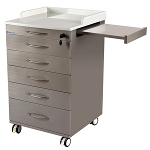 Armadietto Medico Mobile in Acciaio Inox con Ruote, Carrello Portaoggetti per Centro Estetico Dentistico - Product Image 1