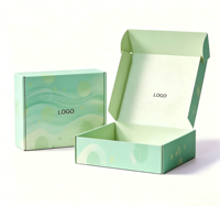 Boîte d'expédition en carton ondulé vert dégradé imprimée sur mesure, pliable, type avion, pour l'emballage de produits
