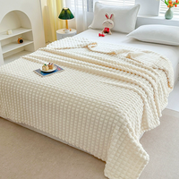 Plaid en fausse fourrure de lapin à maille douce, en flanelle pelucheuse, couleur unie, style moderne et minimaliste, pour canapé et lit, options de tailles, vente en gros