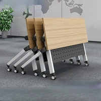 Mobilier de bureau moderne et simple Table de formation pliante en bois blanc Tables de salle de formation pour immeuble de bureaux