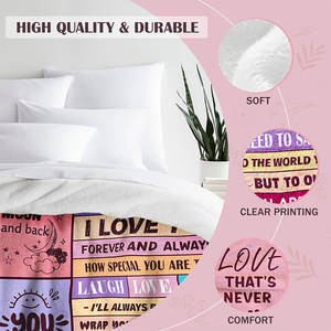 Cadeaux d'anniversaire pour maman de la part de sa fille ou son fils, couverture pour la fête des mères, cadeaux pour maman pour la Saint-Valentin, Noël, couverture en flanelle douce 60"x50" - Product Image 5