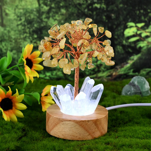 En gros, Arbre en cristal de pierres précieuses naturelles avec base USB en cristal brut - Product Image 4