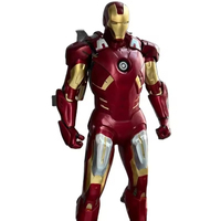 Sculpture de robot en acier MK50 grandeur nature avec éclairage LED, figurine de personnage de film en résine et acier, taille réelle