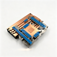 Refroidisseur de processeur pour mini PC 125W avec 3 caloducs en cuivre, base en cuivre, ailettes en aluminium, kit double ventilateur 1225 8020, roulement FDM