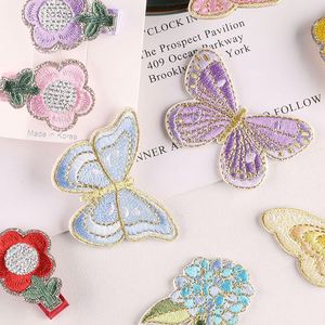 New Design High Quality Self Adhesive Artistic Embroidery Gold Glitter Edge butterfly Flower Patch for Decoration - Product Image 2
