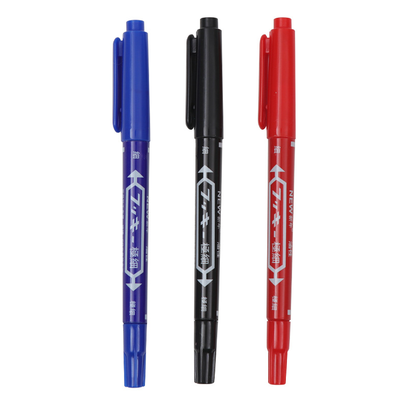 1.00 Mm Mini Black Permanente Marker Pen Met Dual Tip Voor Metaal, Papier, Plastic ,Glas, hout En Opp Zak