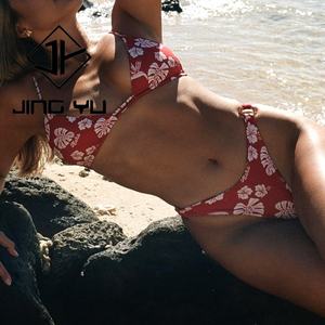 Traje de Baño Sexy con Estampado Hawaiano de Nuevo Diseño y Alta Calidad, Traje de Baño de Dos Piezas de Nailon Reciclado Personalizado OEM - Product Image 2