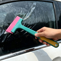 Outils d'application de film pour vitres de voiture : Raclette rigide à manche télescopique pour pare-brise et vitres arrière, pour l'élimination de l'eau