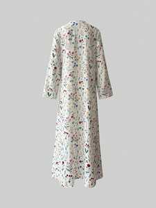 Fabricante de Abayas, Abaya Abierta con Pañuelo, Vestido Floral de Verano para Mujeres Musulmanas, Ropa Islámica, Vestido Largo - Product Image 3