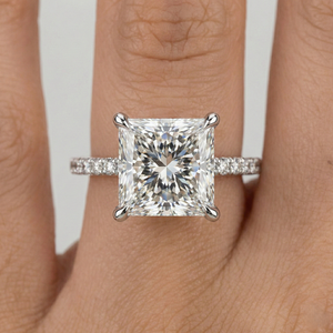 Minimal design platinum diamond ring for women classic engagement wedding ring stylish jewelry gift for her - Product Image 4