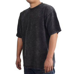 T-shirt vintage surdimensionné pour homme en coton 100% de haute qualité, 250 g/m², à manches courtes, effet délavé, pour impression, avec étiquettes - Product Image 2