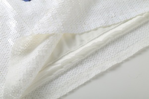 Top informal de béisbol con lentejuelas para <span class=keywords><strong>mujer</strong></span>, Jersey corto y largo, barcos rápidos para tejanos - Product Image 5