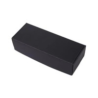 Caja de cartón corrugado negra, suave, para embalaje de ropa, venta al por mayor, impresión delicada, caja superior abierta a color