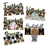 Gros Grand Logo Sequin Chenille Écussons Brodé Fer sur Cheer Mom Écusson pour Vêtements pour les Vacances