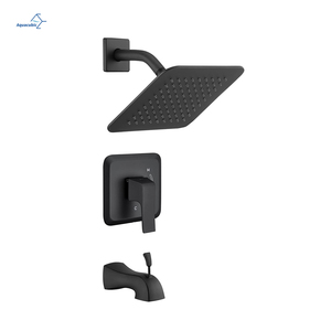 Kit <span class=keywords><strong>Doccia</strong></span> <span class=keywords><strong>a</strong></span> Pioggia Aquacubic <span class=keywords><strong>da</strong></span> Parete Nero con Doppia Funzione e Corpo in Ottone - Product Image 1