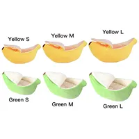 Mignon drôle lavable hiver chaud doux chenil pour animaux de compagnie banane chien chat lit de couchage nid chenil banane peler chat maison