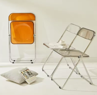 Chaise de salle à manger pliante en acrylique transparent, chaise d'appoint en plastique, siège moderne et portable pour la maison, la cuisine et la photographie