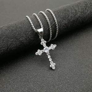 교황 프란치스코 정통 가슴 십자가 펜던트 목걸이 보석 지르콘 아이스 아웃 크로스 펜던트 남자 - Product Image 3