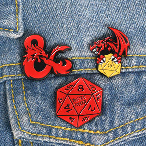 Großhandel Dungeons & Dragons Würfel Brosche Drachen würfel Emaille Anstecknadel - Product Image 2