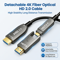 Câble Fibre Optique HD 2.0 Ultra HD 4K Détachable Haute Vitesse Longue Portée pour Écran d'Ordinateur