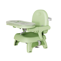 Chaise haute pliable moderne rose en plastique pour tout-petits avec plateau amovible, siège d'alimentation portable, dossier solide pour enfants
