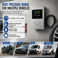 Big Size Wall Mounted Car Tyre Inflator LED Display 5-220PSI Automatic Tire Inflator for Cars Trucks Garage and Repair Shop