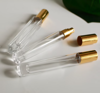 Flacons de parfum miniatures vintage à fond épais de 10 ml, ronds et carrés, transparents, rechargeables, échantillons de qualité en verre pour décanter les parfums