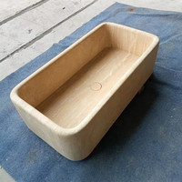 Lavabo rectangulaire de luxe en pierre de travertin naturel pour salle de bain, meuble de salle de bain de restaurant, lavabos de cuisine d'hôtel