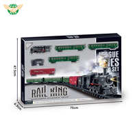 Kereta Api Mainan Klasik Hadiah Natal YF, Mainan Kereta Api Slot, Lokomotif Uap Air, Permainan Kereta Api Listrik dengan Asap