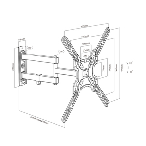 <span class=keywords><strong>Support</strong></span> <span class=keywords><strong>mural</strong></span> <span class=keywords><strong>pour</strong></span> téléviseur à écran plat Charmount, pivotant à 360 degrés, orientable, <span class=keywords><strong>pour</strong></span> écrans plats - Product Image 2