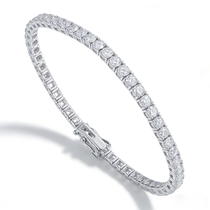 สร้อยข้อมือเพชร VS Lab Grown Diamond แบบสี่ง่าม ทองคำแท้ 10K ของ UJ Creations Custom สำหรับผู้ชายและผู้หญิง - Product Image 5