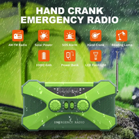 Radio d'urgence 2000mAh en matériau résistant aux chutes de qualité militaire, structure scellée, étanche et anti-poussière, générateur à manivelle