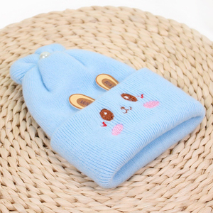 Berretto per Neonati OEM ODM, Cappelli Invernali in Maglia per Bambini e Bambine, Stile con Ricamo 3D, 0-6 Mesi - Product Image 5