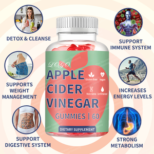 Gomitas de Vinagre de Sidra de Manzana Orgánicas para Adultos, Belleza, Antioxidantes, Refuerzo del Sistema Inmunitario, Salud Digestiva, Quemagrasas, Adelgazantes, <span class=keywords><strong>Detox</strong></span> - Product Image 2