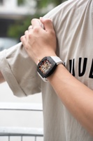 Montres mécaniques automatiques pour hommes Boîtier en fibre de carbone avec dos transparent, réserve de marche 38 heures Montre de luxe pour hommes