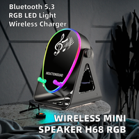 Mini haut-parleur sans fil RGB H68 avec rotation à 180 degrés, charge USB, son stéréo