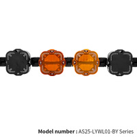 Barre lumineuse LED modulaire connectable, cubes de 4 pouces, 65W chacun, avec feux de position blancs et ambrés pour camion, jeep, SUV, UTV, tout-terrain