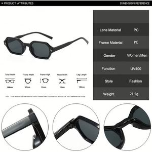 Gafas de Sol Retro 2025 con Logotipo Personalizado, Montura Pequeña para Hombre y Mujer, Lentes Transparentes con Degradado UV400, Gafas de Sol Rectangulares Poligonales - Product Image 6