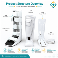 Botte de marche médicale OEM Bosegrow 17 pouces avec support gonflable, attelle bilatérale pour la rééducation des fractures