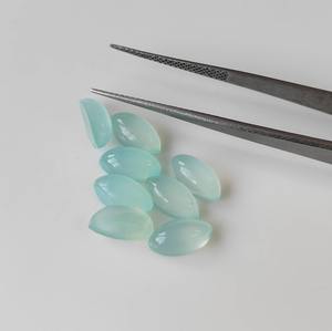 Calcedonia Aqua Natural de Alta Calidad, Gema Suelta, Cabujón Marquise de 2x4mm-15x30mm, Tamaño Calibrado, Efecto de Juego de Color y Fuego para Joyería - Product Image 2