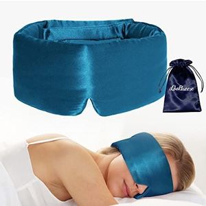 Masque pour les yeux en soie de mûrier douce avec fermeture Velcro pour le sommeil et les voyages, cache-yeux léger et respirant pour bloquer la lumière et favoriser un repos profond - Product Image 3