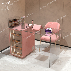 2024 material acrílico nuevos muebles de salón de <span class=keywords><strong>uñas</strong></span> <span class=keywords><strong>mesas</strong></span> de <span class=keywords><strong>uñas</strong></span> LED MESA DE MANICURA con colector de polvo <span class=keywords><strong>para</strong></span> la venta - Product Image 1