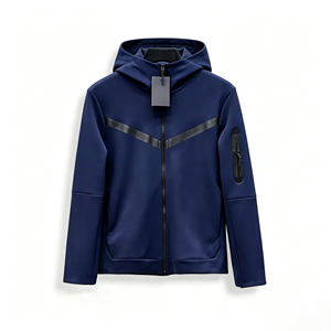 Chaqueta deportiva con cremallera completa para hombre, diseño personalizado, de alta calidad, con capucha de algodón. - Product Image 4
