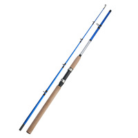 Joran Pancing LOVITA MH Large Thunder Straight Handle Hitam Fiberglass EVA FAST Action 2 Seksi untuk Kapal Laut dengan Keramik Guides