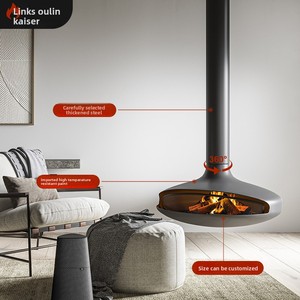 Chimenea Decorativa Empotrada en Pared Okai, Modelo UFO, <span class=keywords><strong>de</strong></span> <span class=keywords><strong>Leña</strong></span>, para Uso Interior en el Hogar - Product Image 3