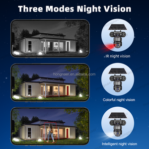 Hongnaer 360แผงพลังงานแสงอาทิตย์ไร้สาย3ตัวกล้อง V380 Pro 8MP 4K เลนส์คู่กลางแจ้ง WiFi กล้องวงจรปิดพลังงานแสงอาทิตย์ - Product Image 6