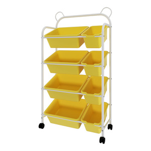 Estante de almacenamiento de juguetes para niños, contenedor organizador móvil de 4 capas para habitación de bebé con ruedas, armario multifuncional para el hogar - Product Image 4