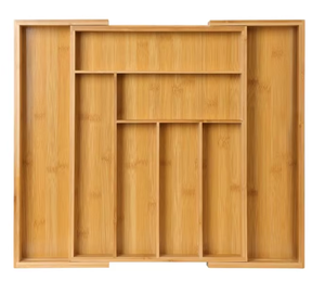 Organisateur de couverts en bois durable et polyvalent pour tiroir de cuisine, support à couverts et rangement d'ustensiles pour la maison et la salle à manger - Product Image 3